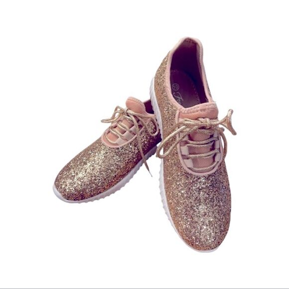 Forever by Forever Link Rose Gold Sneakers - NWT size 10 - Picture 1 of 8
